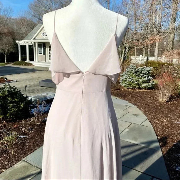 NWT BHLDN Jenny Yoo Mila Convertible Ruffle Maxi Dress in Woodrose - Picture 12 of 14